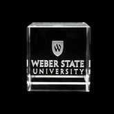 Fan Frenzy Gifts Weber State Wildcats Officially Licensed School Laser Engraved Crystal Cube